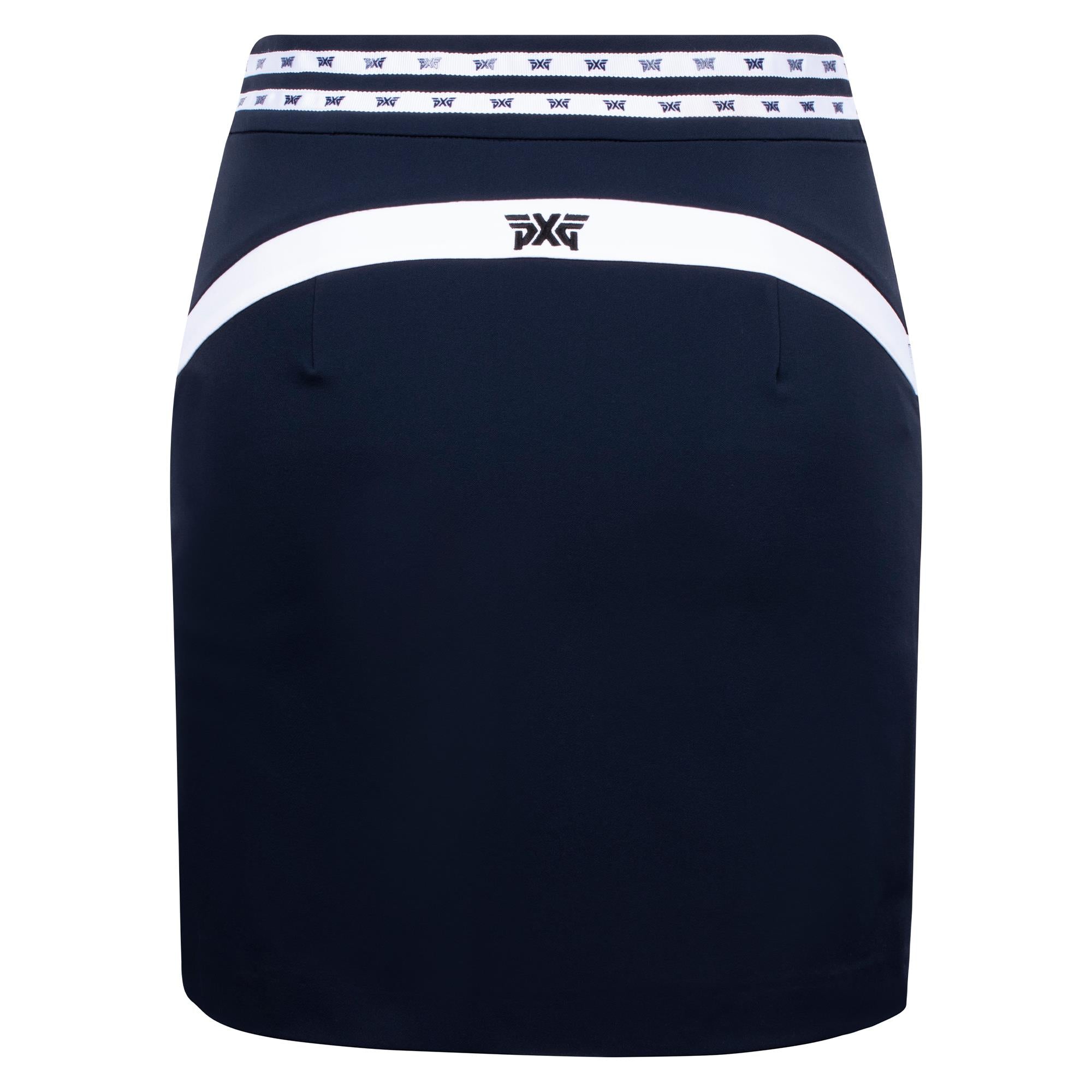 PXG Snap Pocket Ladies Golf Skirt in Navy – Back View